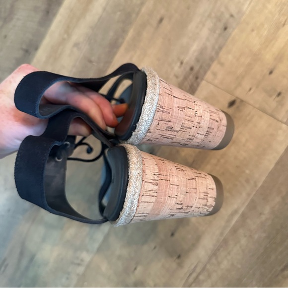 Paul Green Melissa Cork Suede Wedges - Picture 6 of 9